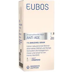 Eubos Anti-age 1% Bakuchiol Serum 30 ml - Arzneimittel zur Hautverjüngung mit 1% Bakuchiol, fördert die Hautelastizität und reduziert feine Linien für ein jugendliches Aussehen.