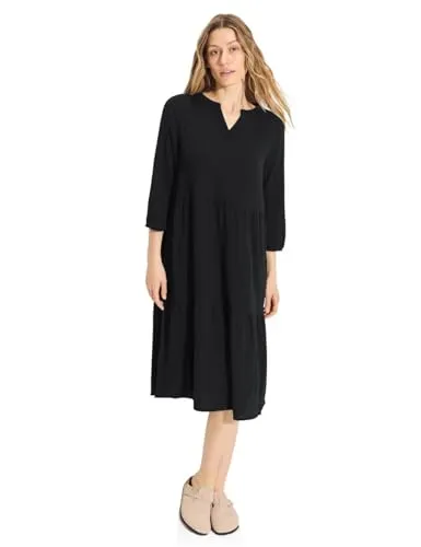 CECIL Damen B144064 Struktur Tunika Kleid, Black, XS