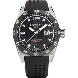 Locman Stealth 300MT Automatik Herrenuhr - Schwarz - Elegante Herrenuhr von Locman mit robustem Edelstahl-Gehäuse und 30 ATM Wasserdichtigkeit. Ideal für den Alltag und sportliche Aktivitäten, ausgestattet mit Datumsanzeige und leuchtenden Zeigern.