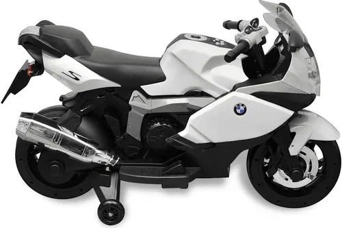 BMW 283 Elektro-Motorrad für Kinder Weiß 6 V - Kinder-Elektrofahrzeug mit sportlichem Design, zwei Vorwärts- und Rückwärtsgängen, integrierter Musikanlage und einfacher Montage – ideal für aktiven Spielspaß und Förderung von Gleichgewicht und Koordination.