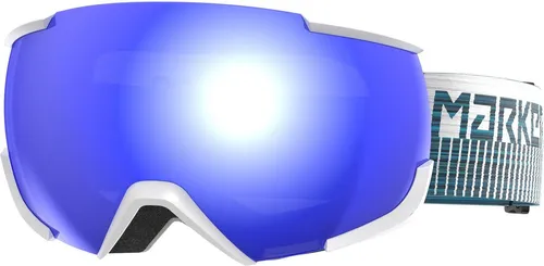 Marker Skibrille 16:10+ WHITE W/BLUE HD MIRROR - Erlebe mit der Marker 16:10+ Skibrille das größte Sichtfeld für optimale Sicherheit und Komfort. Das fast rahmenlose Design und die hochwertige DUAL BIONOMIC Scheibe garantieren besten Durchblick bei jeder Witterung.