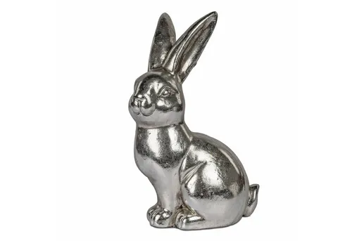 formano Dekofigur Hase Silber, 38cm - Elegante Dekofigur für den Innenraum, ideal zur Verschönerung Ihrer Osterdekoration. Aus hochwertiger Keramik, in edlem Silber mit einer Höhe von 38 cm.