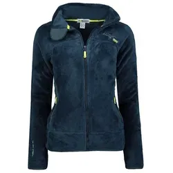 Geographical Norway Fleecejacke Geographical Norway Damen Fleecejacke Teddy Fleece Winter Jacke mit Stehkragen, in Unifarbe, kuschelig blau XL (42)