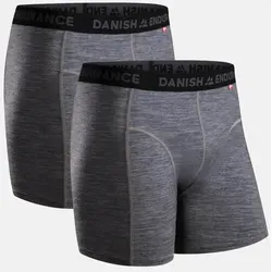 DANISH ENDURANCE Merino Boxershorts Herren (2er Pack) - Ideal für Abenteuer: Diese Merino Boxershorts bieten optimale Temperaturregulation und Komfort für Sport und Freizeit. Atmungsaktives Material und flache Nähte verhindern Reibung.