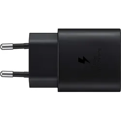 Samsung USB-C-Ladegerät 25 W, ultraschnell, Original Schwarz - 25 W Wandladegerät für ultraschnelles Aufladen. Ideal für verschiedene Geräte und kompatibel mit USB-C PD 3.0. Perfekt für den täglichen Einsatz, wenn es schnell gehen muss!