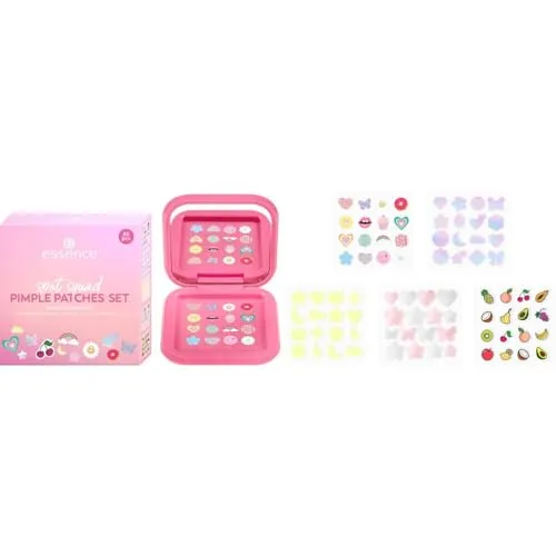 essence spot squad PIMPLE PATCHES SET, Treatments, Nr. 01, Mehrfarbig, schützend, natürlich, farbintensiv, holographisch, vegan, ohne Alkohol, ohne Parabene, Nanopartikel frei, 1er Pack (80pcs)