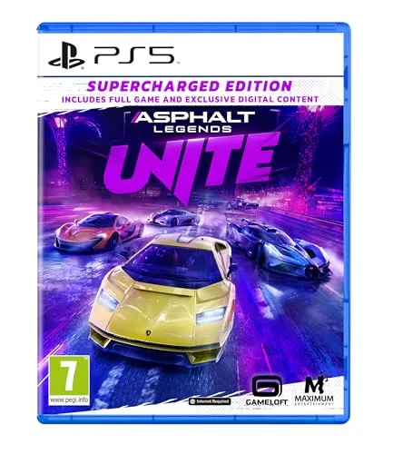 Maximum Entertainment Asphalt Legends: Unite - Supercharged Edition (PS5) - Spiele für PlayStation 5 mit über 250 lizenzierten Hypercars und intensiven Arcade-Rennen für Solo- oder Multiplayer-Spaß.