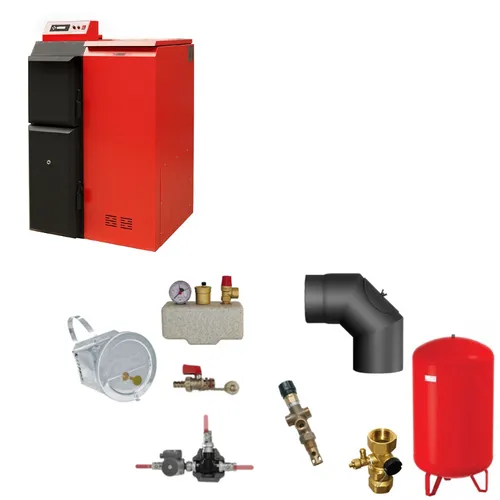 ThermoFlux Pelletkessel Pelling 25 ECO 25 kW - Pelletheizung Komplettset 1 für den einfachen Austausch Ihres alten Kessels, ideal für nachhaltige und effiziente Heizlösungen.