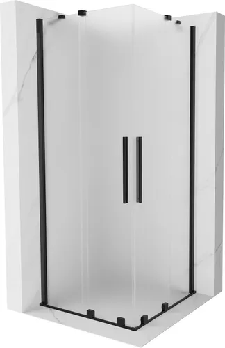Mexen Velar Duo Duschkabine 90x90 cm mit Schiebetür - Moderne Duschkabine 90x90 cm in elegantem Frostglas und schwarzem Profil, ideal für stilvolle Badezimmer. Mit Schiebetüren und 8 mm Hartglas für langlebige Qualität.