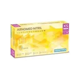 ARNOMED Nitril Sunflower Yellow Einmalhandschuhe, puderfrei, gelb 388-XS , 1 Packung = 100 Stück, Größe XS