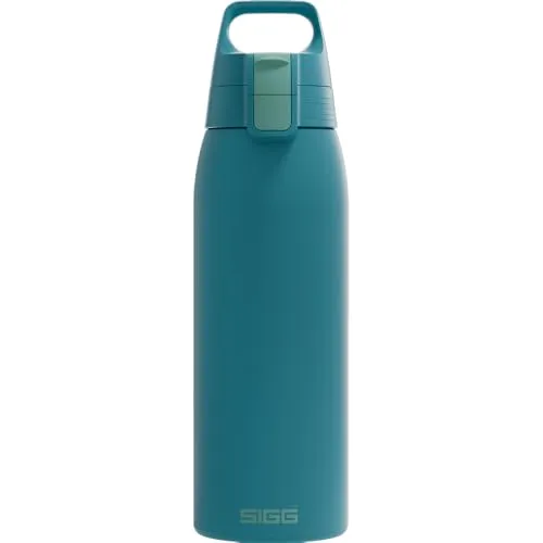 SIGG - Edelstahl Trinkflasche - Shield ONE Blue Puya - Für Kohlensäurehaltige Getränke Geeignet - Auslaufsicher - Federleicht - BPA-frei - Outdoor & Fitness - Blau - 1L