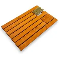 Promadino Fußabtreter mit Bürsten - Robuster Fußabtreter aus tauchimprägniertem Kiefernholz, ideal für einen sauberen Eingangsbereich und effektive Schmutzaufnahme.