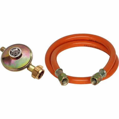CFH 52452 Druckregler mit 80 cm Gasschlauch - Praktischer Druckregler für Campingkocher und -lampen, inklusive 80 cm Schlauch. Ideal für sicheres Kochen und Heizen im Freien.