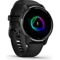 Garmin VENU 2 PLUS Schwarz - Fitness Smartwatch mit Anruf-Funktion - Smartwatch für aktiven Lebensstil mit 1,3" AMOLED-Display, Schlafanalyse und 9 Tagen Akkulaufzeit. Telefonieren und Sprachassistenz direkt am Handgelenk!