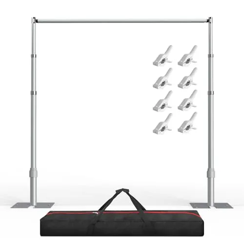 EMART Foto Hintergrund Ständer 3x3m, Großer Verstellbarer Hochzeitsbogen für Fotostudio, Hochzeit, Bankett, Geburtstagsdekoration, Ballon Stand