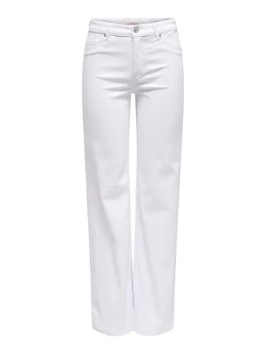 ONLY Onlblush Mid Straight DNM Dot Noos Jeans - Bequeme Jeans mit geradem Schnitt und Knopfleiste, ideal für einen lässigen Look. Perfekt für den Alltag und vielseitig kombinierbar.