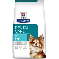 HILL'S PD Prescription Diet Canine t/d Mini Dental Care 3kg - Hundefutter für ausgewachsene Hunde mit klinisch nachgewiesener Dentaltechnologie zur Unterstützung der Zahngesundheit.