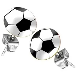 Taffstyle Paar Ohrstecker Ohrringe Fanartikel Fahne Schmuck Fussball Frauen Männer Ball (Silber), Fan WM EM Länderflagge Flagge Land Handball Eishockey Basketball silberfarben Fussball