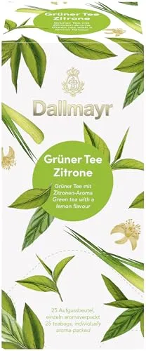 Dallmayr Tee Aufgussbeutel - Grüner Tee Zitrone, 1er Pack (25 Beutel)