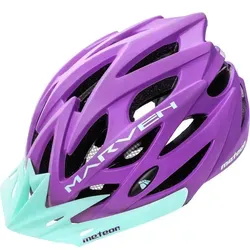 Meteor Marven I Fahrradhelm für Herren, Damen und Kinder - L 58-61 cm - lila - Der Meteor Marven I Fahrradhelm bietet optimalen Schutz und hohen Tragekomfort. Mit einem leichten Design und effektiver Belüftung ist er ideal für alle Radsportarten. Einfach anpassbar und stylish, perfekt für Abenteuer auf zwei Rädern.