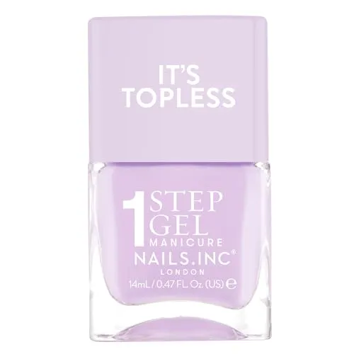 Nails Inc Topless Hailey (lavendel) – Gel-Nagellack ohne UV – 1-Schritt-Maniküre mit bis zu 8 Tagen Halt – Schnelltrocknend, vegan & 21-free – Für Kinder & Erwachsene – ohne Base Coat & Top Coat