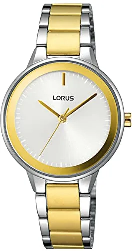 Lorus Damenuhr Fashion RRS75VX9 – Elegante Armbanduhr - Elegante Lorus Damenuhr RRS75VX9 mit hochwertigem Edelstahlarmband. Wasserdicht bis 5 ATM und kratzfestem Mineralglas für den täglichen Einsatz. Stilvolles Design in Silber und Gold.