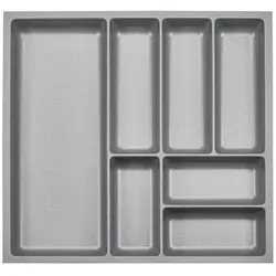 SO-TECH® Besteckeinsatz ORGA-BOX 3 Leinwandstil für Nobilia von 08/2012 - 12/2024 grau|silberfarben 49.1 cm x 5.05 cm x 47.3 cm