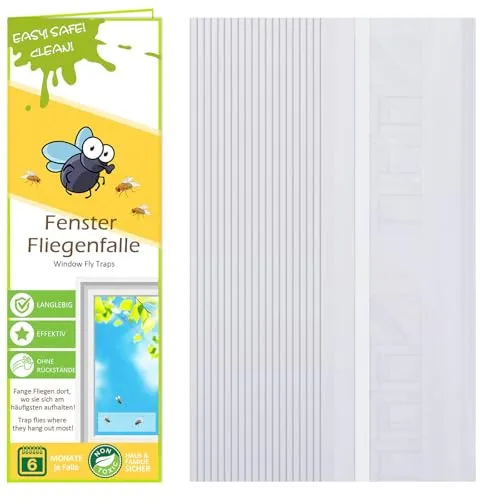 Blooven Fenster Fliegenfalle 20 Stück, Giftfreie Fliegen Fallen für die Fliegen, Fruchtfliegen, Stubenfliegen, Transparent Fly Trap (20 Stück)