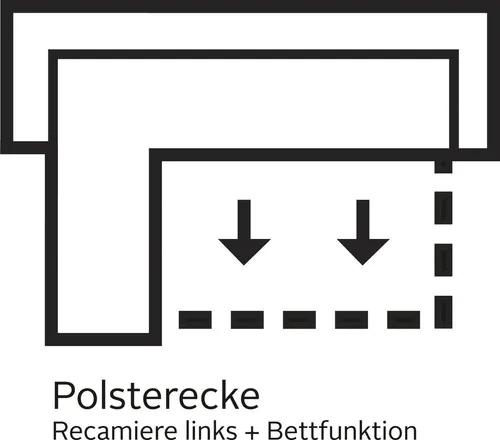 Home affaire Ecksofa Alberto L-Form, mit Kopfteilverstellung, wahlweise mit Bettfunktion