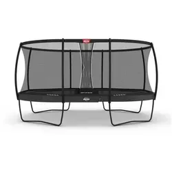 BERG Trampolin oval Grand Elite Regular 520 grau mit Safety Net Deluxe - Trampolin mit TwinSpring-Gold-Federn für maximales Sprungerlebnis, ausgestattet mit einem Deluxe Sicherheitsnetz für höchste Sicherheit – ideal für die ganze Familie.
