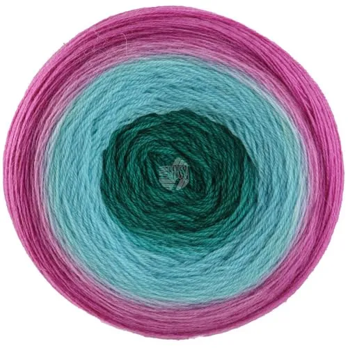 LANA GROSSA Merino Lace Aquarell | Extrafeine Merinowolle in Lace-Garnstärke im Farbverlauf bedruckt | Handstrickgarn aus 100% Schurwolle (Merino) | 100g Wolle zum Stricken & Häkeln | 800m Garn FB3