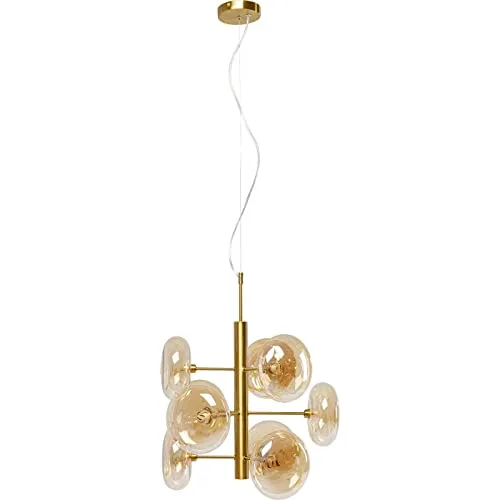 Kare Design Hängeleuchte Headlight Brass, Gold, Höhenverstellbar - Elegante Pendelleuchte aus Metall und Glas mit hochwertiger Beschichtung. Höhenverstellbar von 61 bis 206 cm, ideal für individuelle Raumgestaltungen. Perfekt für Esstische und Wohnzimmer.