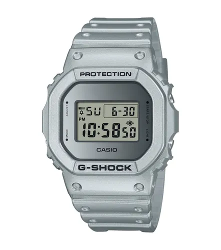 Casio DW-5600FF-8ER Unisex Quartz Armbanduhr - Armbanduhr für Herren mit 49mm Gehäusegröße, robustem Resin-Gehäuse und stilvollem digitalen Zifferblatt in Silber – perfekt für den Alltag.