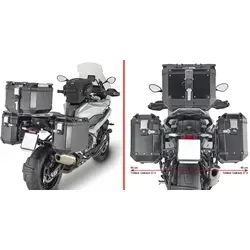 Givi One-Fit PLO_ _ _CAM Kofferträger - Fahrzeugspezifischer Stahlrohr-Seitenkofferträger für Monokey® Cam-Side Koffer, max. Belastung 10 kg pro Koffer, ideal für Trekker Outback und schnellen Ausbau.