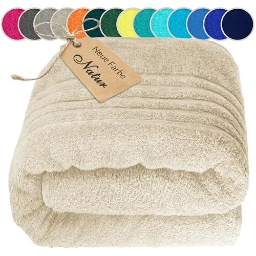 Lashuma Saunahandtuch XXL 80x220 cm – Premium Qualität aus 100% Baumwolle - Entspannen Sie in der Sauna mit unserem luxuriösen Saunahandtuch XXL. Saugstark und schnell trocknend, bietet es höchsten Komfort und ist ideal für Wellness und Spa. Strapazierfähige Qualität, hergestellt in Portugal.