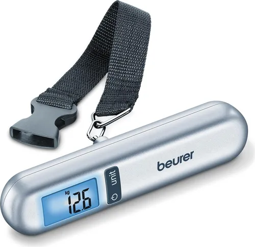 Beurer LS 06 Kofferwaage – Praktisch und Handlich - Kofferwaage für Flugreisen, mit Gurt zum sicheren Wiegen, gut lesbarem LCD-Display und praktischem Maßband. Ideal für präzises Abwiegen von Gepäck und anderen Gegenständen.