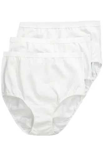 Ulla Popken Damen große Größen Übergrößen Plus Size Slips, 3er-Pack schneeweiß 66+ 795269200-66+