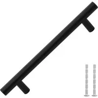 vidaXL Möbelgriffe 10 Stk Schwarz 128 mm Edelstahl - Elegante und moderne Möbelgriffe aus langlebigem Edelstahl, ideal für Schränke und Schubladen. Praktisches T-Form Design für einfachen Griff und anpassbare Schrauben für vielseitige Anwendungen.