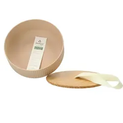 chic.mic bioloco plant deluxe Salad Bowl mit Deckel - Schalen & Schüsseln: Nachhaltige Salatschüssel aus pflanzenbasiertem PLA, mit Bambusdeckel für längere Frische und klimapositiver Produktion.
