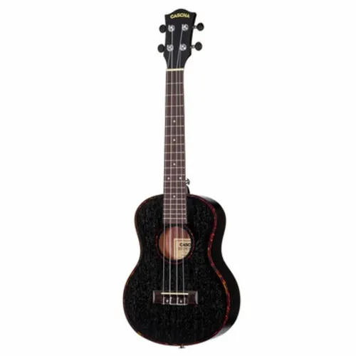 Premium Mahogany Tenor Set BK - Elegantes Tenor Ukulele Set in Schwarz, gefertigt aus hochwertigem Mahagoni. Ausgestattet mit präzisen Stimmmechaniken und hochwertigen AQUILA Saiten. Ideal für Einsteiger und Fortgeschrittene, inklusive Tasche und 3 Plektren.