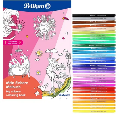 Pelikan Lernspielzeug Pelikan Malbuch Einhorn mit Stickern Set 2-teilig Colorella Star