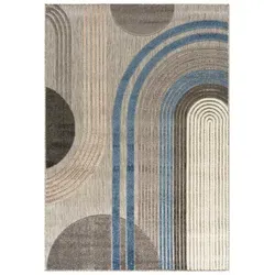 Mazovia Designteppich In-Outdoor-Teppich Geometrisch Balkon, Terrasse, Patio, Pavillon, 160 x 230 cm, Wasserdicht grau 160 x 230 cm