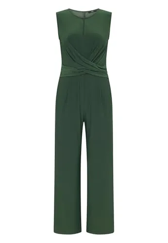 zero Damen Jumpsuit mit Wickeloptik 42, Spruce Forest - Eleganter Damen Jumpsuit in Wickeloptik mit Rundhals-Ausschnitt. Ideal für besondere Anlässe, schmeichelt der Figur und bietet hohen Tragekomfort.