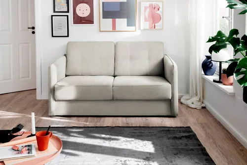 Home affaire Schlafsofa Milano mit zwei ausziehbaren Liegefunktionen - Elegantes Schlafsofa mit hochwertiger Federkern-Polsterung für optimalen Sitzkomfort. Ideal als gemütliche Sitzgelegenheit oder Gästebett, manuell verstellbar und sofort einsatzbereit. Perfekt für dein Wohnzimmer im Vintage-Stil.