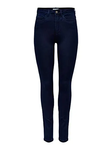 ONLY Damen Onlroyal Skinny Jeans mit Hoher Taille, Medium Blue Denim, 38W/30L - Stylische Skinny Jeans mit Highwaist, die die Taille optisch schmaler wirken lässt und dank Stretchanteil perfekten Sitz bietet. Ideal für vielseitige Outfits.