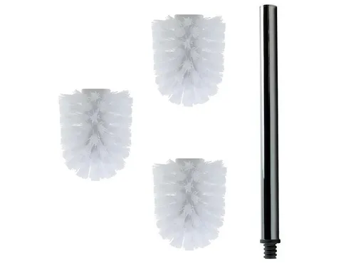 Daloual WC-Reinigungsbürste Ersatzbürstenköpfe Ø 6,5 cm inklusive Edelstahlgriff, Badezimmer, Gäste-WC, (Vorteils-Set, 4-tlg), Auswechselbarer Bürstenkopf, hochwertige Borsten, rostfrei, Edelstahl