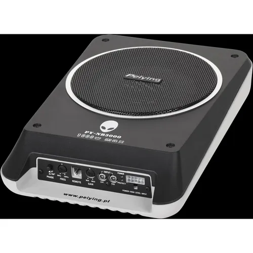 Peiying PY-NB3000 Auto Aktiv Subwoofer Flach 200W - Subwoofer mit 200W Leistung, ideal für platzsparende Einbaupositionen wie unter dem Sitz oder im Kofferraum, inklusive Fernbedienung für einfache Steuerung.