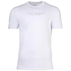 AX ARMANI EXCHANGE Herren T-Shirt - Logo Rundhals Kurzarm Baumwolle Weiß XL - Herren-Shirts mit erhabenem Markenlogo auf der Brust, aus weicher 100% Baumwolle für höchsten Tragekomfort, ideal für lässige Outfits.