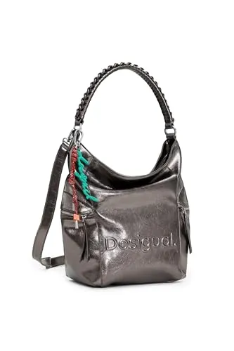 DESIGUAL ZAINO DONNA BRONZO - Stylischer Tagesrucksack - Tagesrucksäcke mit 3D-Effekt-Logo, praktischen Seitentaschen und mehreren Innenfächern für optimalen Stauraum.