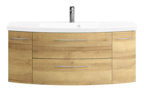 Badmöbel-Set Cassca Sprint 121 x 46,2 cm - Eiche Riviera - 2-teiliges Badmöbel-Set in stilvollem Eiche Riviera Design, ideal für eine elegante Badezimmergestaltung.